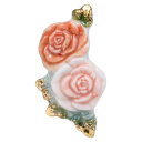 陶器のブローチ 誕生月の花 アクセサリー/ ピンブローチ Birth Flowers 6月 バラ /幸運 贈り物 プレゼント