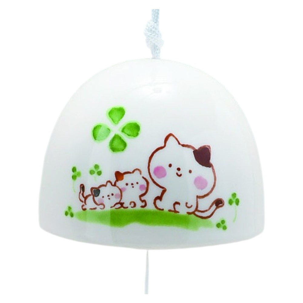 風鈴 陶器/ 丸風鈴ほのぼの猫（ひだまり） /祭り 縁日 クールビズ