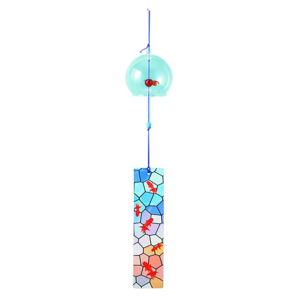 風鈴 陶器/ 手づくり硝子風鈴 金魚 /祭り 縁日 クールビズ