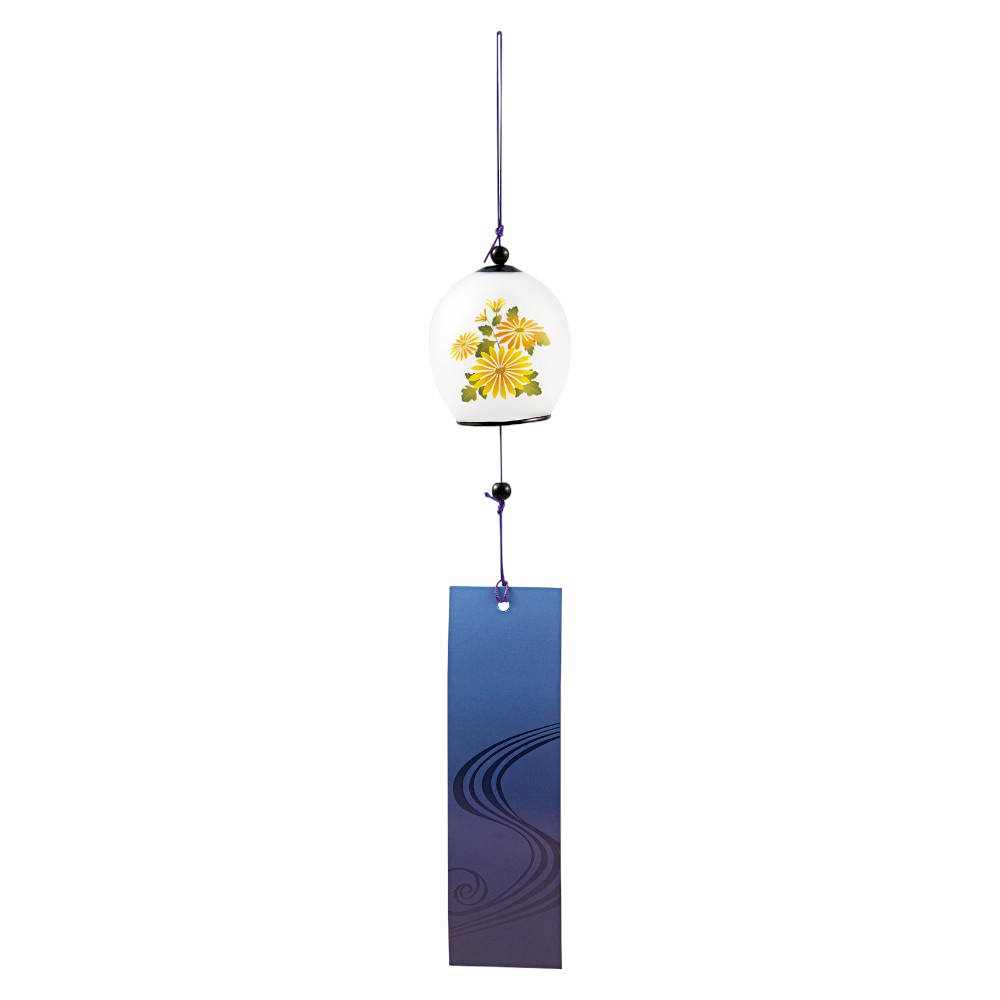 風鈴 ガラス/ 吉粋堂 硝子盆風鈴 菊 /祭り 縁日 クールビズ
