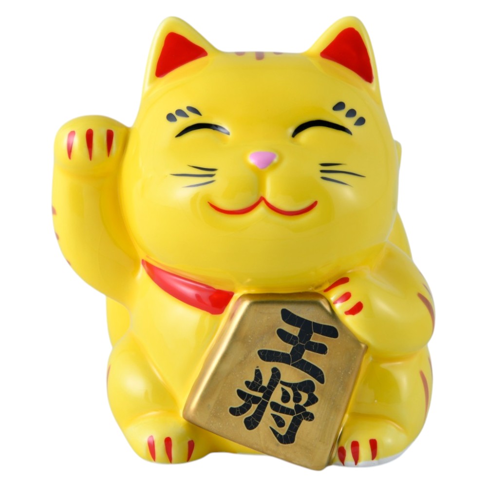 瀬戸焼 王将 トラ猫 置物/ 瀬戸王将招き猫宝くじ入れ（とら） /贈り物 プレゼント 敬老の日 新築祝い 引き出物 母の日 父の日