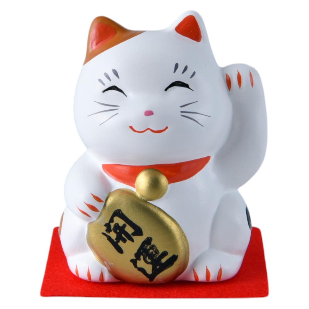 樂天商城 - 陶器 置物 招き猫 左手 集客/ 開運招福招き猫（みけ） /贈り物 プレゼント 開店祝い 開業祝い