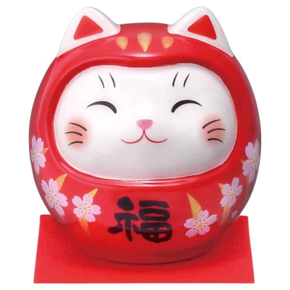 招き猫 置物 ミニ 開運 金運 商売繁盛 縁起物 小さい 和雑貨/ 猫だるま（桜赤福・...