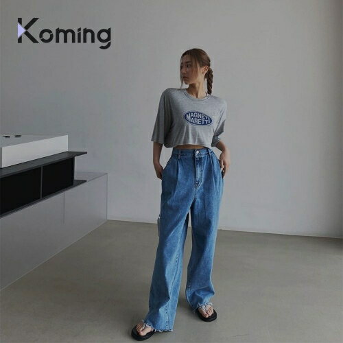 49669 タックカットオフワイドパンツ【LAGIRL】【Koming】 韓国ファッション レディースファッション ..