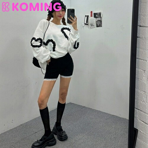 楽天Komingレースリブレギンス-legings【STREETFS LAGIRL】 【Koming】 韓国ファッション レディースファッション ハイウエストレギンス ショートレギンス レースポイント ルック完成度 キッチュなムード 多様な上着とスタイリング 母の日