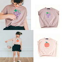 『Little s.t by s.t. closet(リトルエスティーbyエスティクローゼット)』フルーツTシャツ　80cm　90cm　100cm　110cm　120cm 　130cm　140cm子供服 トップス　Tシャツ　ノースリーブ　可愛い　白　ホワイト　ピンク　女の子　女子 (11004)