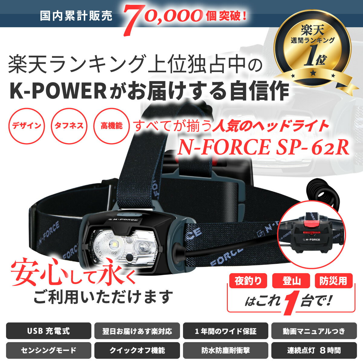 【楽天ランキング1位】ヘッドライト 充電式 LED LEDヘッドランプ 防水 ヘッド ライト 釣り アウトドア 登山 防災 ライト 作業灯 CREE 災害対策 懐中電灯 1000ルーメン通販格安セール情報 楽天 通販