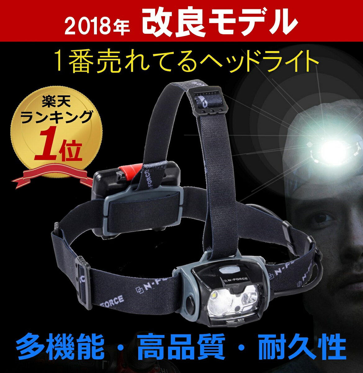 【改良モデル】 ヘッドライト LED LEDヘッドランプ 防水 ヘッド ライト 釣り アウトドア 登山 防災 ライト 作業灯 CREE 災害対策 懐中電灯　1000ルーメン