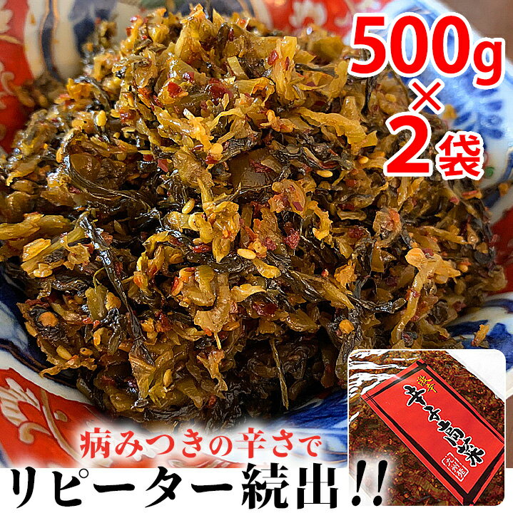 からし高菜 激辛 辛子高菜 500g×2袋（1kg） 九州 福岡 博多 楽天1位獲得 油炒め ラーメ ...