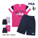 Tシャツ ハーフパンツ 上下セット FILA フィラ ジュニア キッズ 女の子 半袖 子供 セットアップ 吸汗速乾 130cm 140cm 150cm 160cm