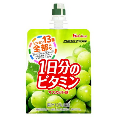 【2ケース】ハウス　PV　1日分のビタミンゼリー　マスカット味　180g×24個×2箱　合計48個入り　ゼリー飲料　まとめ買い