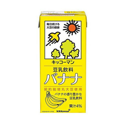 【3ケース】　キッコーマン　豆乳飲料 バナナ　1L×6本×3箱　合計18本