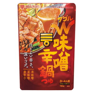 ミツカン　W味噌辛鍋つゆ　ストレート　750g×12個