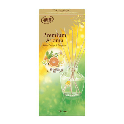 Rakuten - エステー お部屋の消臭力 Premium Aroma Stick 本体 スイートオレンジ&ベルガモット 65mL×14個