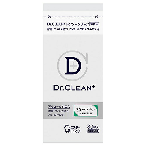 エステー Dr.CLEAN+ 除菌・ウイルス除去アルコールクロス つめかえ 80枚×24個 エステー Dr.CLEAN+ 除菌・ウイルス除去アルコールクロス つめかえ 80枚×24個