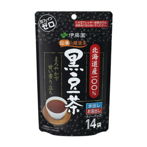 【1ケース】伊藤園　伝承の健康茶　北海道産100％黒豆茶　ティーバッグ14P×10袋
