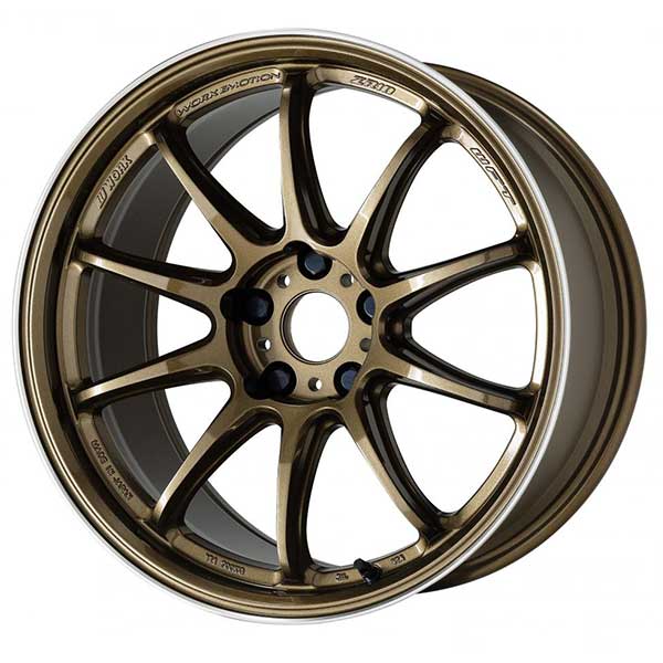 【アルミホイール単品】WORKエモーション　ZR10チタンダイヤリップカット19インチ 9.5J 5H114.3 +38アルミホイール単品 4本セット送料無料