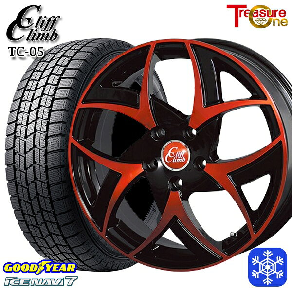 [早割クーポンあり★] 215/60R17 96Q アルファード ヴェルファイア 2024〜2025年製 グッドイヤー アイスナビ7 NAVI7 トレジャーワン クリフクライム TC05 BP/レッドクリア 17インチ 6.5J 5H114.3