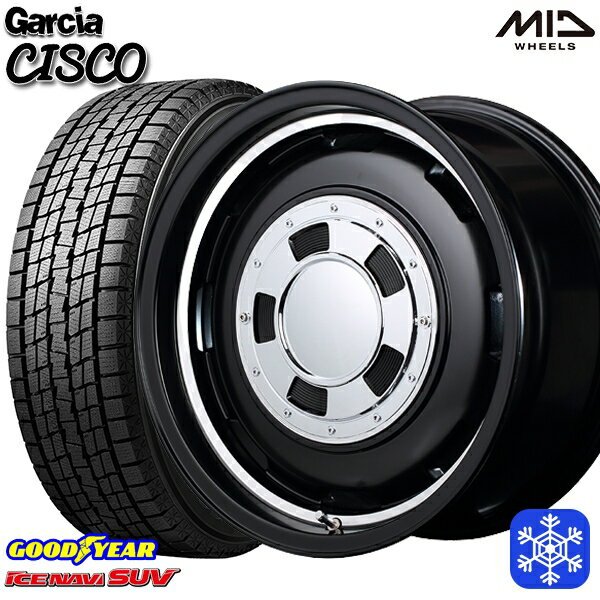 スタッドレスタイヤホイール4本セット 265/65R17 ハイラックス プラド 2023〜2024年製 グッドイヤー アイスナビSUV MID ガルシアシスコ セミグロスブラック 17インチ 8.0J 6H139.7