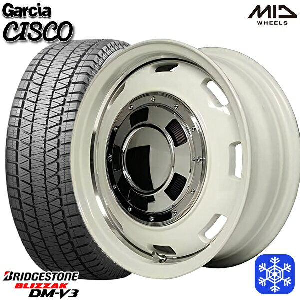 スタッドレスタイヤホイール4本セット 175/80R16 ジムニー 2023〜2024年製 ブリヂストン ブリザック DMV3 MID ガルシアシスコ ホワイト 16インチ 5.5J 5H139.7