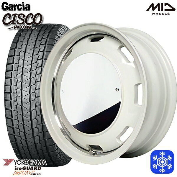 スタッドレスタイヤホイール4本セット 175/80R16 ジムニー 2024〜2025年製 ヨコハマ アイスガードSUV G075 MID ガルシアシスコムーン ホワイト 16インチ 5.5J 5H139.7