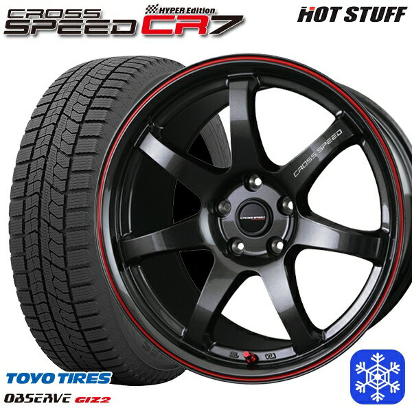 【取付対象】215/55R17 カムリ ヴェゼル 2022〜2023年製 トーヨー オブザーブ ギズ2 HotStuff クロススピード CR7 17インチ 7.0J 5穴 114.3 スタッドレスタイヤホイール4本セット 送料無料