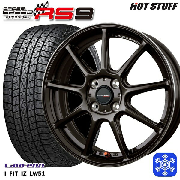スタッドレスタイヤホイール4本セット 185/55R15 ノート マーチ デミオ 2022年製 ラウフェン LW51 HotStuff クロススピード RS9 15インチ 5.5J 4H100