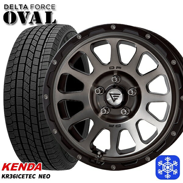 スタッドレスタイヤホイール4本セット 225/60R17 アルファード ヴェルファイア 2022〜2023年製 ケンダ アイステックネオ KR36 デルタフォースオーバル マットスモークポリッシュ 17インチ 7.0J 5H114.3