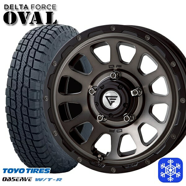 スタッドレスタイヤホイール4本セット 185/85R16 ジムニー 2024〜2025年製 トーヨー オブザーブ W/T-R デルタフォースオーバル マットスモークポリッシュ 16インチ 5.5J 5H139.7