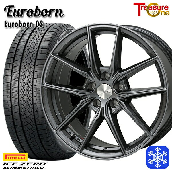 スタッドレスタイヤホイール4本セット MINI クロスオーバー(F60) 205/65R162022〜2023年製 ピレリ アイスゼロアシンメトリコ トレジャーワン ユーロボーン 02 GM 16インチ 7.0J 5H112