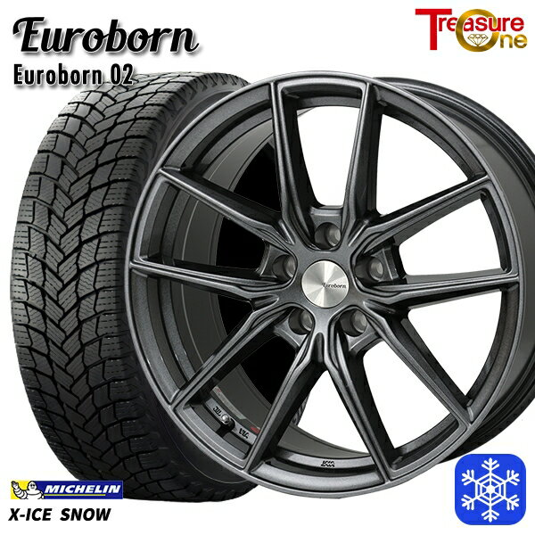 スタッドレスタイヤホイール4本セット BMW X3(G01) X4(G02) 225/60R18 2024〜2025年製 ミシュラン エックスアイススノー トレジャーワン ユーロボーン 02 GM 18インチ 8.0J 5H112