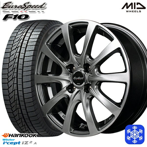 スタッドレスタイヤホイール4本セット 155/65R13 モコ ルークス 2022年製 HANKOOK ハンコック W626 MID F10 メタリックグレー 13インチ 4.0J 4H100