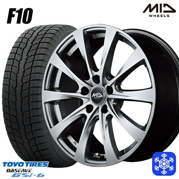 スタッドレスタイヤホイール4本セット 215/70R16 100Q デリカD5 2022〜2023年製 トーヨー オブザーブ GSi-6 MID ユーロスピード F10 メタリックグレー 16インチ 6.5J 5H114.3 114.3