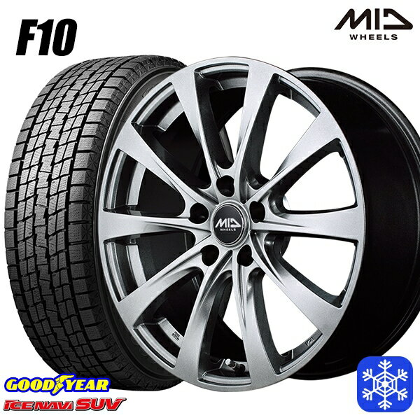スタッドレスタイヤホイール4本セット 215/60R17 96Q アルファード ヴェルファイア 2022〜2023年製 グッドイヤー アイスナビSUV MID ユーロスピード F10 メタリックグレー 17インチ 7.0J 5H114.3