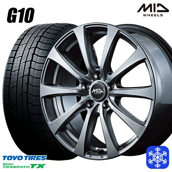 スタッドレスタイヤホイール4本セット 215/60R17 96Q アルファード ヴェルファイア 2023〜2024年製 トーヨー ウィンター トランパス TX MID ユーロスピード G10 メタリックグレー 17インチ 7.0J 5H114.3
