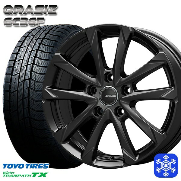 【取付対象】225/65R17 ハリアー RAV4 2022〜2023年製 トーヨー ウィンタートランパス TX クレイシズ GC36F グロスブラック 17インチ 7.0J 5穴 114.3 スタッドレスタイヤホイール4本セット 送料無料