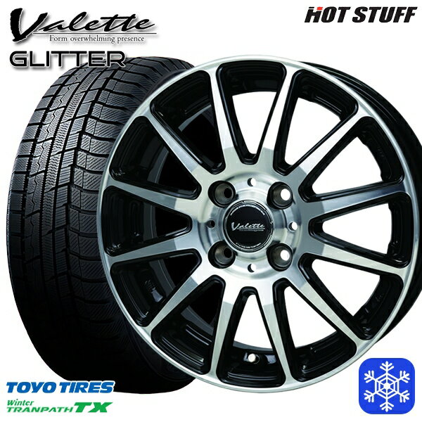 スタッドレス早割対象★165/65R14 タンク ルーミー 2024〜2025年製 トーヨー ウィンター トランパス TX HotStuff ヴァレット グリッター BK/P 14インチ 5.0J 4H100