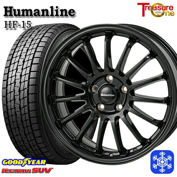 スタッドレスタイヤホイール4本セット 235/60R18 レクサスRX 2023〜2024年製 グッドイヤー アイスナビSUV トレジャーワン ヒューマンライン HF15 BK 18インチ 7.0J 5H114.3