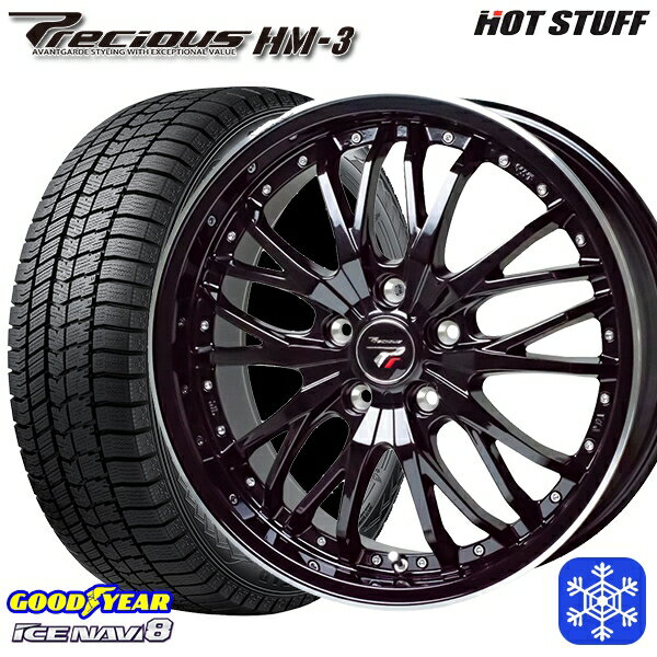 スタッドレスタイヤホイール4本セット 215/60R17 96Q アルファード ヴェルファイア 2022〜2023年製 グッドイヤー アイスナビ8 HotStuff プレシャス HM-3 MB/リムP 17インチ 7.0J 5H114.3