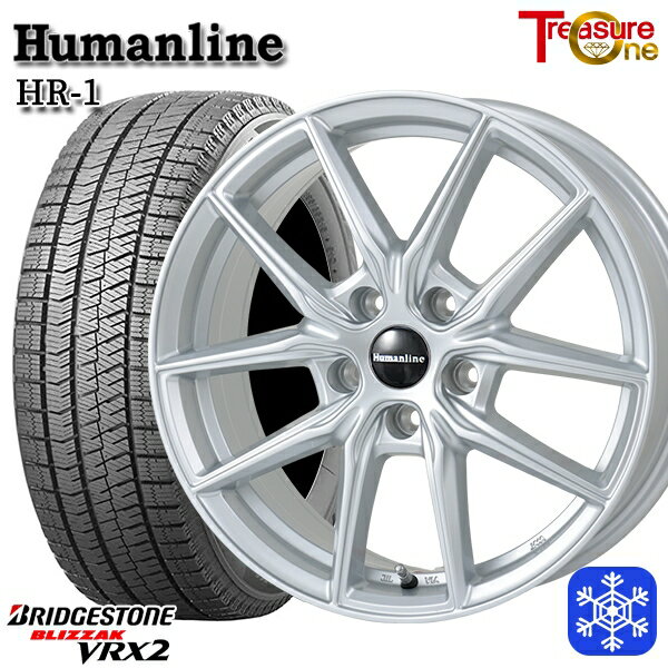 スタッドレスタイヤホイール4本セット 215/45R17 ノア ヴォクシー 2022〜2023年製 ブリヂストン ブリザック VRX2 トレジャーワン ヒューマンライン HR1 シルバー 17インチ 7.0J 5H114.3