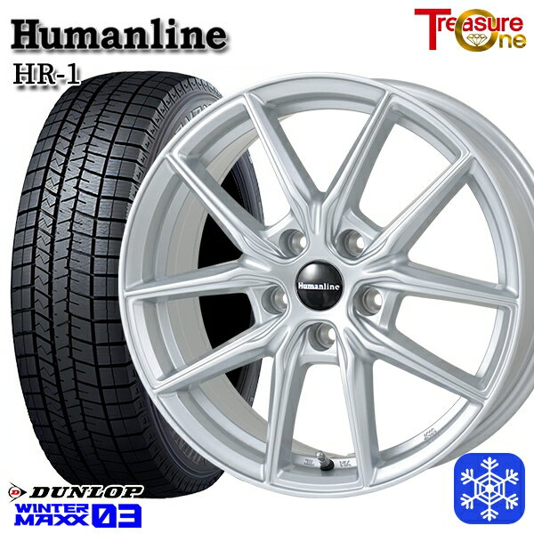 スタッドレスタイヤホイール4本セット 215/65R16 98Q アルファード ヴェルファイア 2022〜2023年製 ダンロップ ウィンターマックス WM03 トレジャーワン ヒューマンライン HR1 シルバー 16インチ 6.5J 5H114.3