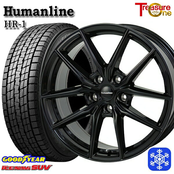 スタッドレスタイヤホイール4本セット 215/70R16 100Q デリカD5 2022〜2023年製 グッドイヤー アイスナビSUV トレジャーワン ヒューマンライン HR1 ブラック 16インチ 6.5J 5H114.3 114.3