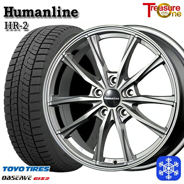 スタッドレスタイヤホイール4本セット 205/60R16 エスティマ マツダ3 2021〜2022年製 トーヨー オブザーブ ギズ2 トレジャーワン ヒューマンライン HR2 ダークグレー 16インチ 6.5J 5H114.3