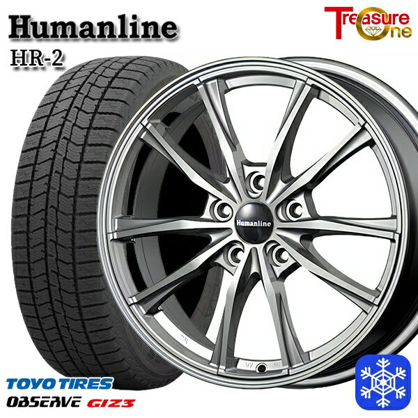 スタッドレスタイヤホイール4本セット 215/50R17 マツダ3 セレナ 2024年製 トーヨー オブザーブ ギズ3 トレジャーワン ヒューマンライン HR2 ダークグレー 17インチ 7.0J 5H114.3