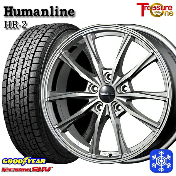 スタッドレスタイヤホイール4本セット 215/50R18 ヤリスクロス ジューク 2022〜2023年製 グッドイヤー アイスナビSUV トレジャーワン ヒューマンライン HR2 ダークグレー 18インチ 7.0J 5H114.3