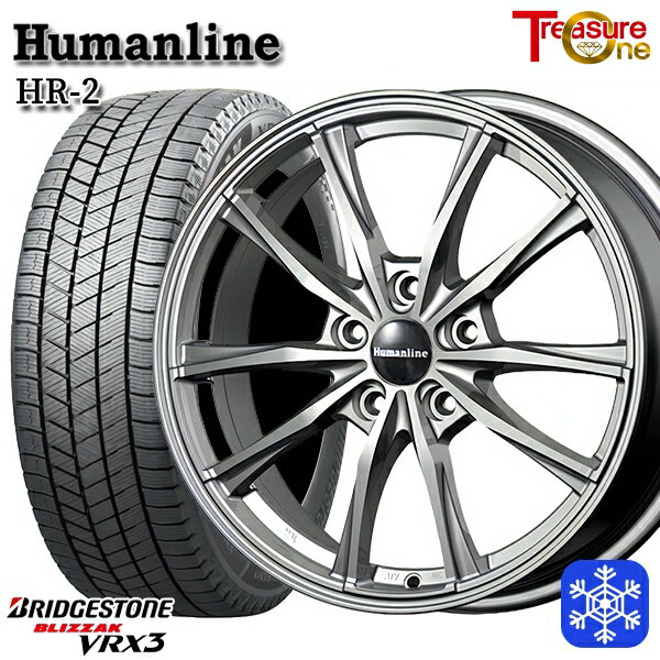 スタッドレスタイヤホイール4本セット 215/65R16 98Q アルファード ヴェルファイア 2023〜2024年製 ブリヂストン ブリザック VRX3 トレジャーワン ヒューマンライン HR2 ダークグレー 16インチ 6.5J 5H114.3