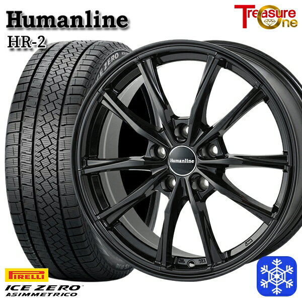 スタッドレスタイヤホイール4本セット 215/50R17 マツダ3 セレナ 2022〜2023年製 ピレリ アイスゼロアシンメトリコ トレジャーワン ヒューマンライン HR2 ブラック 17インチ 7.0J 5H114.3