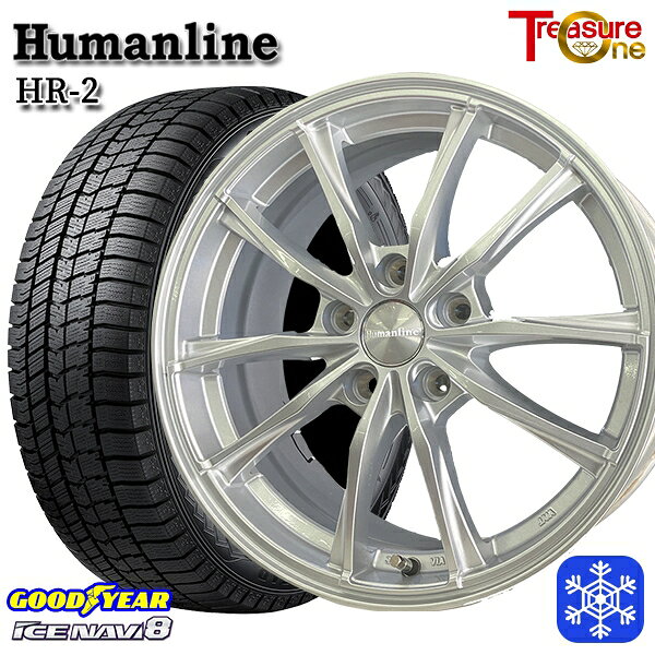 スタッドレスタイヤホイール4本セット 205/55R16 数量限定 2022年製 グッドイヤー アイスナビ8 NAVI8 トレジャーワン ヒューマンライン HR2 SI 16インチ 6.5J 5H114.3 +53