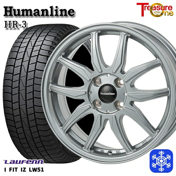 スタッドレスタイヤホイール4本セット 185/55R15 ノート マーチ デミオ 2022年製 ラウフェン LW51 トレジャーワン ヒューマンライン HR3 ダークシルバー 15インチ 5.5J 4H100