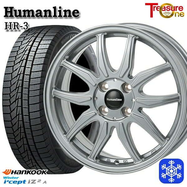 スタッドレスタイヤホイール4本セット 155/65R13 モコ ルークス 2020〜2021年製 HANKOOK ハンコック W626 トレジャーワン ヒューマンライン HR3 ダークシルバー 13インチ 4.0J 4H100